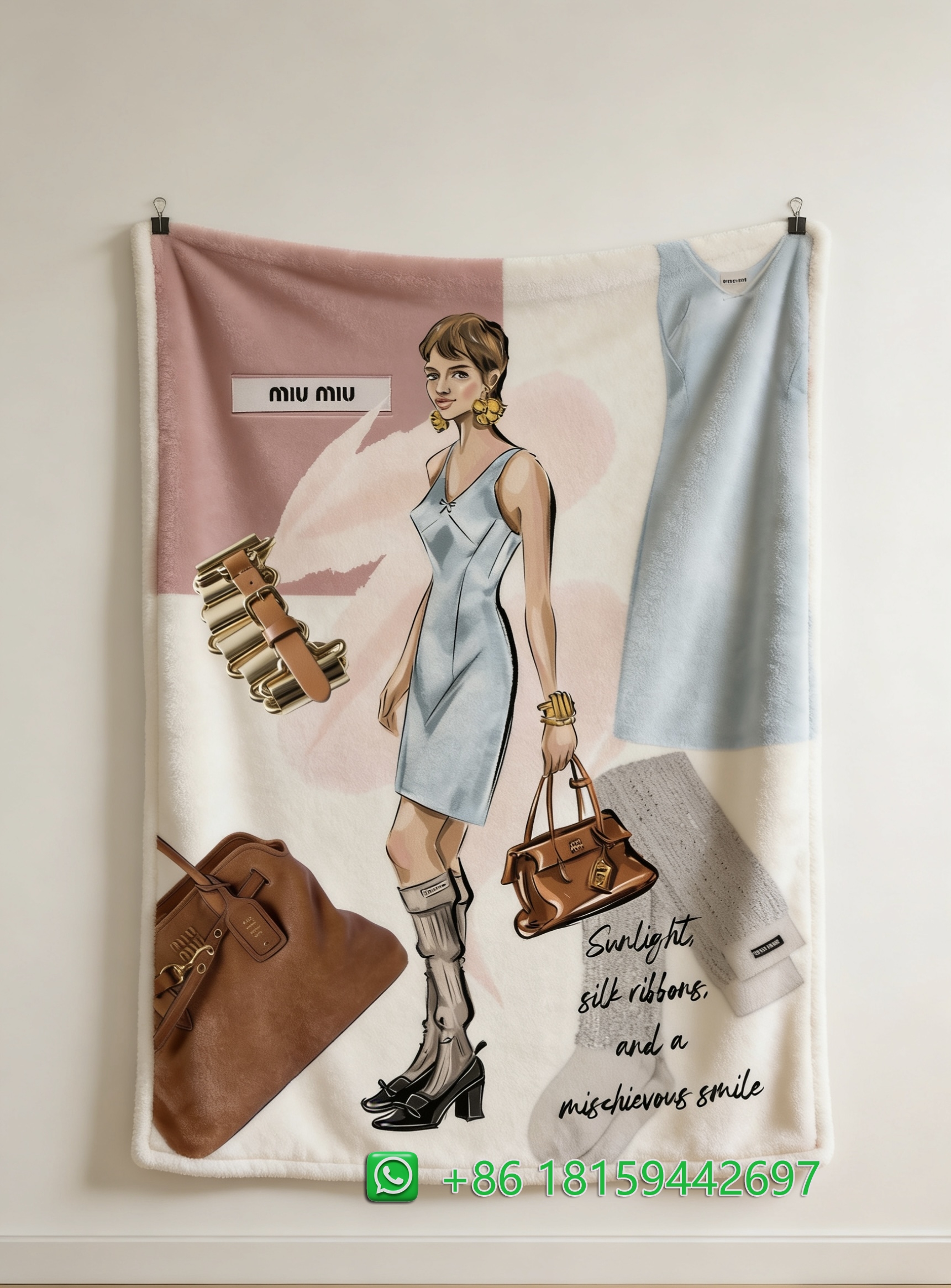 Miumiu Throw Blankets